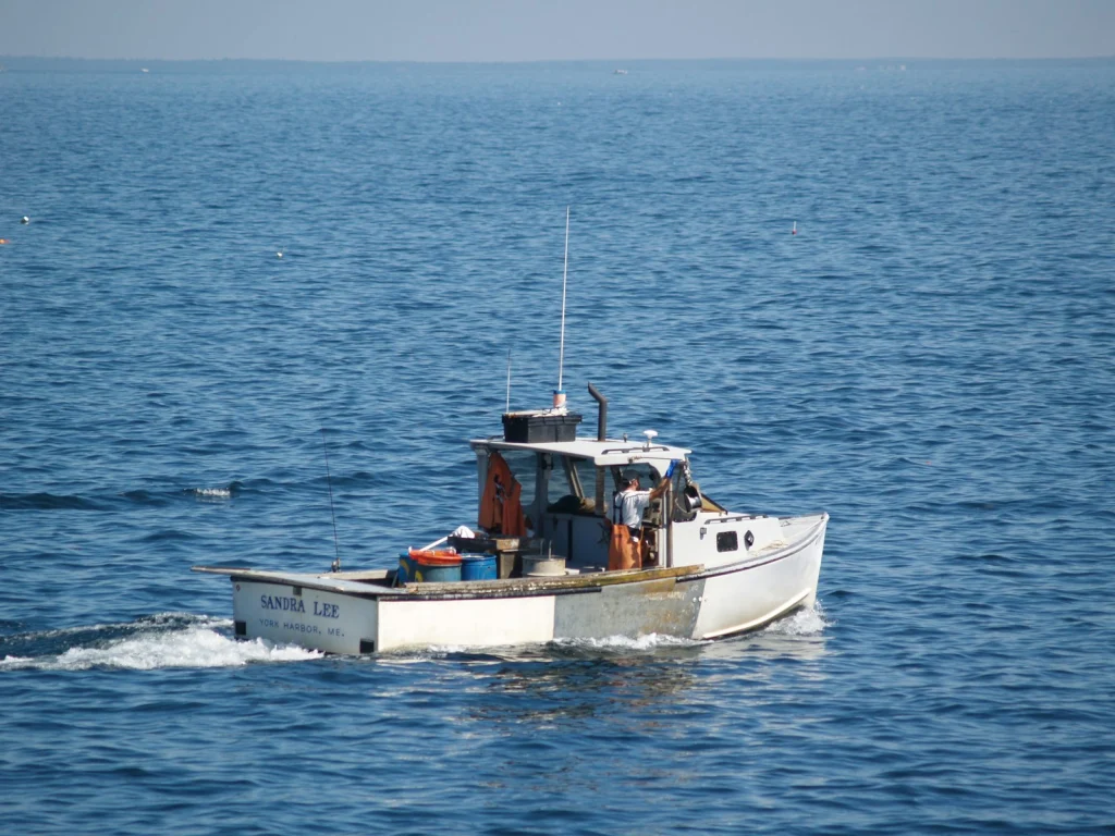 Charter boat running across the sea